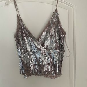 ZARA Sequin Sexy Crop Top